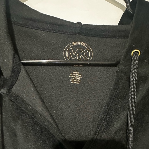 Michael Kors Tops - Michael Kors Women’s Black Velour Hoodie Size Large
